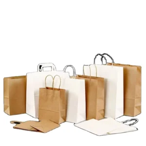 Custom Printing High Quality Kraft Paper Bags with Handles for Supermarket Use and Promotions