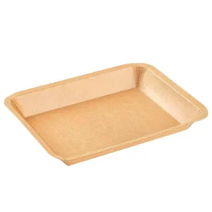 Custom Printing Plastic-Free Kraft Paper Food Tray Dinner Plates for Salads and Desserts