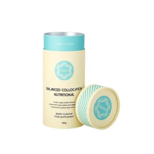 Custom Printing Round Paper Tube Eco Tea Canister Cardboard Herb Tea Packaging With Moist Proof Food Grade Aluminium Foil Inside
