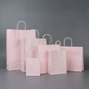 Custom Printing Shopper Paper Bag Kraft Paper Bags with Handles