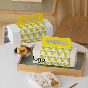 Custom Rectangle White Cardboard Mooncake Biscuit Gift Box for Mid-Autumn Festival