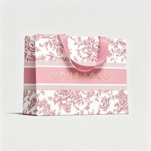 Custom Recyclable Biodegradable Inner Belt Ribbon Handle White Card Tote 190-230gsm Personalized Logo for Boutique Shopping Pack