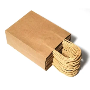 Custom Recyclable Brown Kraft Paper Bags With Handles DIY Blank Shopping Bags for Takeaway Food Gift Exhibition Packaging Bag