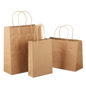 Custom Recyclable Brown Kraft Paper Takeaway Food Bags