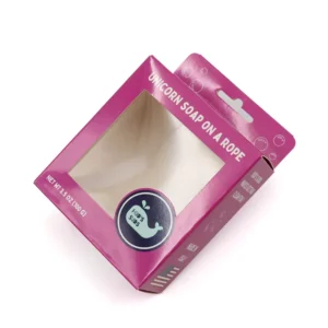 Custom Recyclable Cardboard Packaging Box with Small Window and Hanger