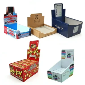 Custom Recyclable Corrugated Kraft Paper Folder Display Packaging Box with Varnish