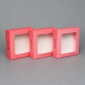 Custom Recyclable Gift Packing Box Cardpaper Hanging Gift Box with Window Premium Square Paper Display Boxes Packaging