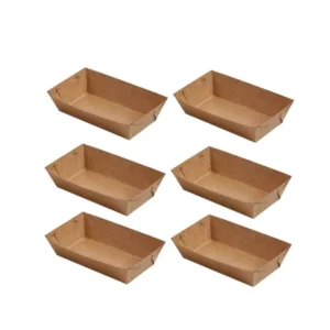 Custom Recycled Biodegradable Disposable Food Safe Takeaway Kraft Paper Tray