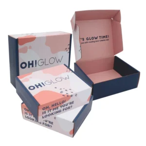 Custom Recycled Corrugated Board Folding Mailer Box with Matt Lamination, UV Coating and Embossing for Socks
