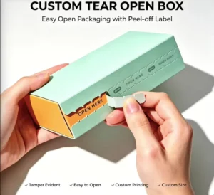 Custom Recycled Corrugated Zipper Box with Tear Strip, Printed Logo, for Cosmetic, Coffee and Gift Shipping Packaging