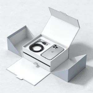 Custom Recycled Paper Packaging Box with Matte Finish, UV Coating, and 3D Design for Wireless Cables