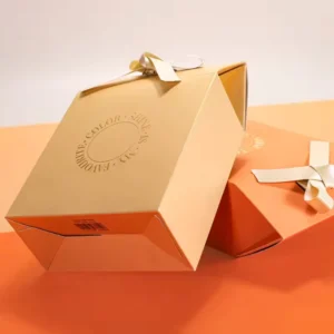 Custom Recycled Paperboard Gift Box with Lid and Ribbon