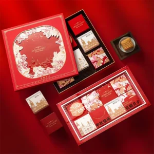 Custom Red Mid-Autumn Festival Mooncake Gift Paper Box with 6 Compartments