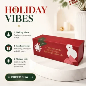 Custom Red Paperboard Rigid Magnetic Folding Gift Box