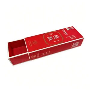 Custom Red and Gold Chinese-Style Pastry Gift Box Traditional Biscuit Drawer Box With Gold Foil Stamping OEM Paper Box