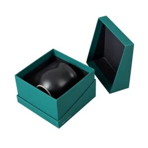 Custom Reusable Eco-Friendly Embossed Logo Rigid Paper Square Gift Box for Ceramic Cup Perfume Candle Jar