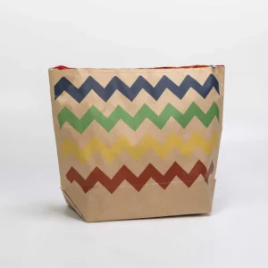 Custom Reusable Portable Laminated Kraft Paper Handbag with Ribbon Custom Color for Clothing Cosmetics Promotion Supermarket