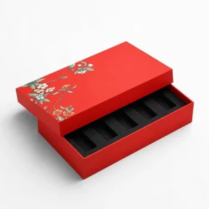 Custom Reusable Waterproof Rigid Gift Box with Flexographic and Gold Foil Printing, Eco-Friendly Paperboard Liner for Cosmetic Sets