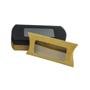 Custom Rigid Kraft Paper Food Packaging Box with Clear Window for Takeaway Bakery, Burger, and Cake