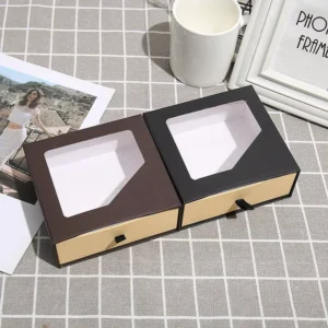 Custom Rigid Lid and Bottom Gift Box with PVC Clear Window for Cosmetics, Jewelry, and Small Gifts