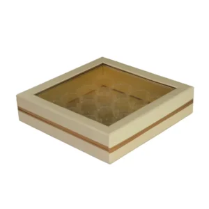 Custom Rigid Paper Chocolate Box with Window 16 Gourmet Sweet Brigadeiros Box with Food Grade Tray Gift Box