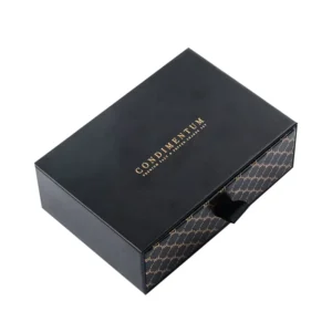 Custom Rigid Paper Drawer Gift Box for Essential Oil with Foam Sponge Liner and Embossed Printing