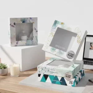 Custom Rigid Window Display Box for Photo Frames with UV Coating, Embossing, and Matte Lamination