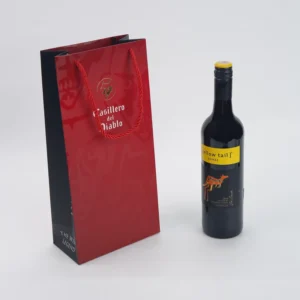Custom Rope Type Wine White Cardboard Bag Tote Wine Box Carrier Paper Bag