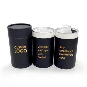 Custom Round Cylinder Food Grade Cardboard Tube Box Tea Powder Packaging Airtight Canister Paper Tube with Peel Off Airtight Lid