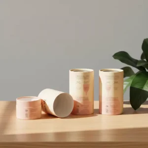 Custom Round-Edge PVC Window Paper Canister for Coffee and Skincare Products