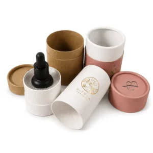 Custom Round Kraft Paper Cylinder Tube Gift Packaging Box for Candles and Essential Oil