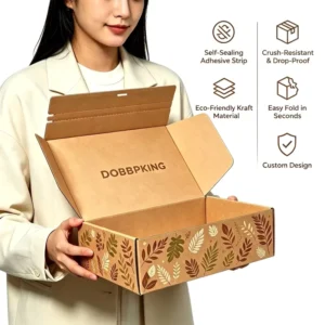 Custom Self-Sealing Corrugated Postal Box with Easy-Tear Adhesive Zipper Strip for E-Commerce Shipping