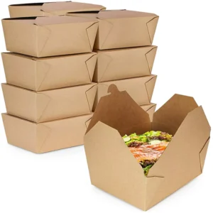 Custom-Shaped Patterned Kraft Paper Takeout Tray for Sushi, Snacks, and Lunch