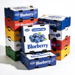 Custom Size Blueberry Shipping Boxes with Handles, Corrugated Paper