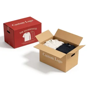 Custom Size Double Wall Corrugated Folding Clothes Shipping Box with Handle