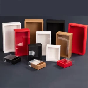 Custom Size Drawer Paper Box with Clear Window