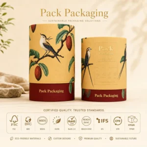 Custom-Size Eco-Friendly Cardboard Cylinder Paper Tube Canister Box with Logo for Cosmetic Skincare Balm