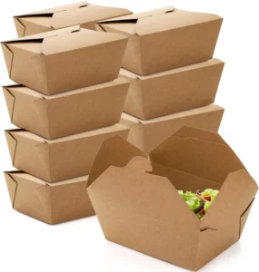 Custom-Size Kraft Paper Disposable Food Box Portable Waterproof Fat-Proof for Restaurant Use Factory Direct