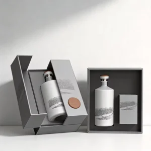 Custom Size Logo Printing Double Door Magnetic Rigid Cardboard Gift Box for Spirits Wine Whisky Champagne
