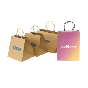 Custom Size Prinied Design Kraft Food Grade Brown Paper Bags Takeaway Food Bag