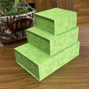Custom-Size Recyclable Eco-Friendly Waterproof Green Cardboard Gift Box with Magnetic Design and Matte Lamination