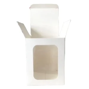 Custom Size Rigid Cardboard Box with Window, Recycled Matte UV Coating, Food Packaging, Foil Lining, and Gift Craft Design