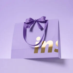 Custom Size White Card Shopping Bags with Gold Foil Stamping for Boutique Gift Packaging