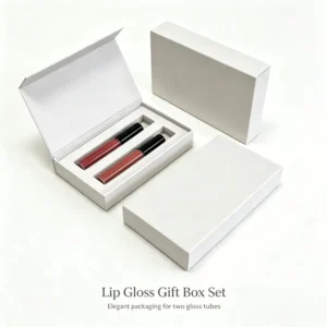 Custom Size White Magnetic Lip Gloss Gift Box Lip Gloss Tube Packaging