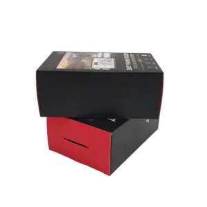 Custom Small Lid and Base Rigid Paper Gift Box with Embossing, Matte Lamination, Sponge Lining, Window, 2 Pieces