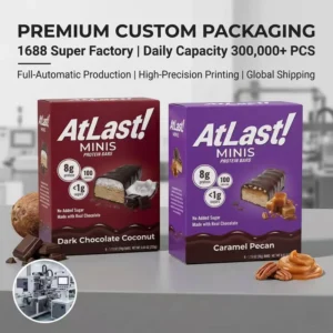 Custom Snack Paper Packaging Box with Matt and Gold Lamination, Logo Stamping, Customized Color