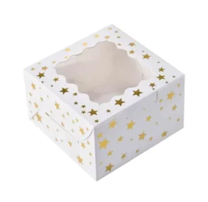 Custom Square Paper Cake Box with a Transparent Window for Candy Pastry