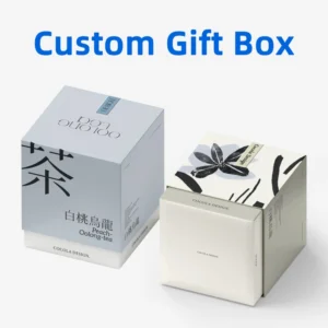 Custom Square Rigid Cardboard Tea Packaging Gift Box, Small-Batch, Four-Color Printing, Gold/Silver Foil Stamping, UV Finish