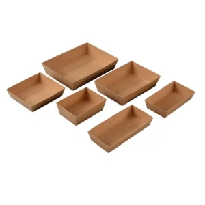 Aangepaste Gestempelde Recyclebare Kraftpapier Wegwerp Voedselverpakkingsdozen voor Taart, Broodjes en Snacks