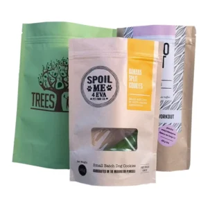 Custom Stand up Pouch Transparent Ultra Clear Small Window Kraft Paper Zipper Bag